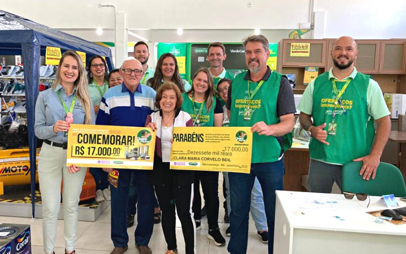 QUERO PRÊMIO: Dona Clara Maria Corvelo Beil ganhou R$ 17 mil na promoção das Lojas Quero-Quero